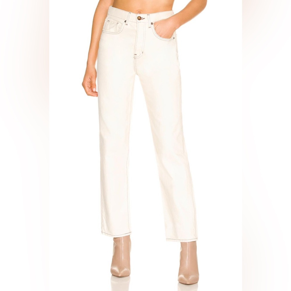 Veronica Beard Denim - Blake High Rise Straight Ecru - Sz 27